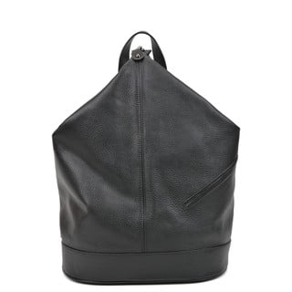 Crni kožni ruksak Carla Ferreri Chic
