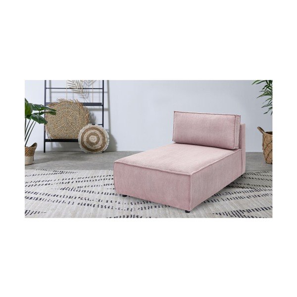 Svijetlo ružičasta modularna sjedeća garnitura od samta (promjenjiva) Nihad modular – Bobochic Paris-image-1