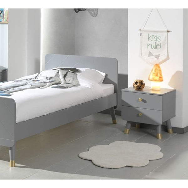 Sivi dječji noćni ormarić od borovine Vipack Billy-image-1