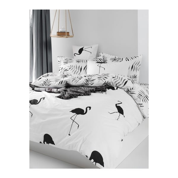 Mijolnir Hope crna posteljina s pamučnom posteljinom, 160 x 220 cm