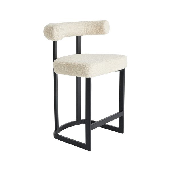 Crno-bijela podstavljena barska stolica (visine sjedala 66 cm) Parie – Ellos Home
