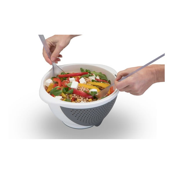 Bijela zdjela s cjedilom 2u1 Metaltex, Ø 28 cm-image-2