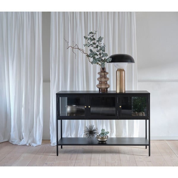 Crna metalna vitrina 132x88 cm Carmel – Unique Furniture-image-1