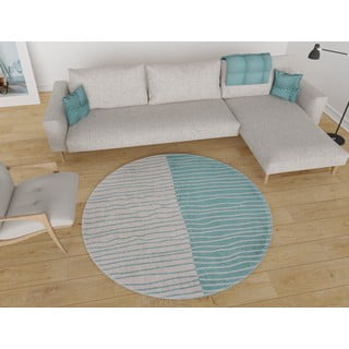 Krem/tirkizni perivi okrugli tepih ø 120 cm Yuvarlak – Vitaus