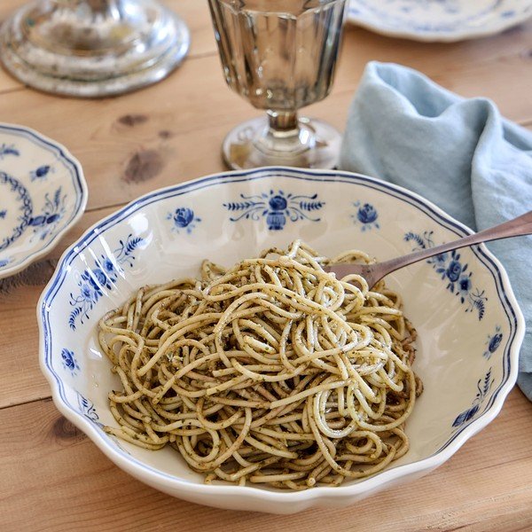 Plavi/bež tanjur za serviranje od kamenine ø 23 cm Vila – Costa Nova-image-1