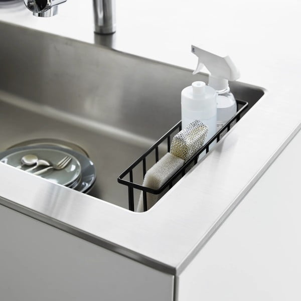 Crni metalni držač za deterdžente s postavljanjem bez bušenja Film Hook – YAMAZAKI-image-3