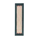 Ručno rađena vunena staza u prirodnoj boji/plavozelena 60x230 cm Apex Border Wool – Flair Rugs