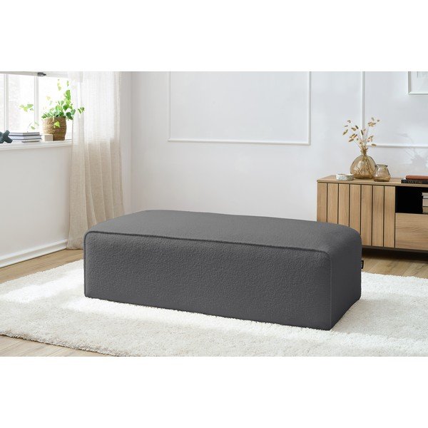 Tamno sivi modularni tabure od bouclé tkanine Megeve – Bobochic Paris-image-1