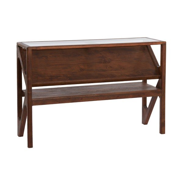 Pomoćni stol sa staklenom pločom stola u prirodnoj boji 41x119 cm Yuki – Light & Living