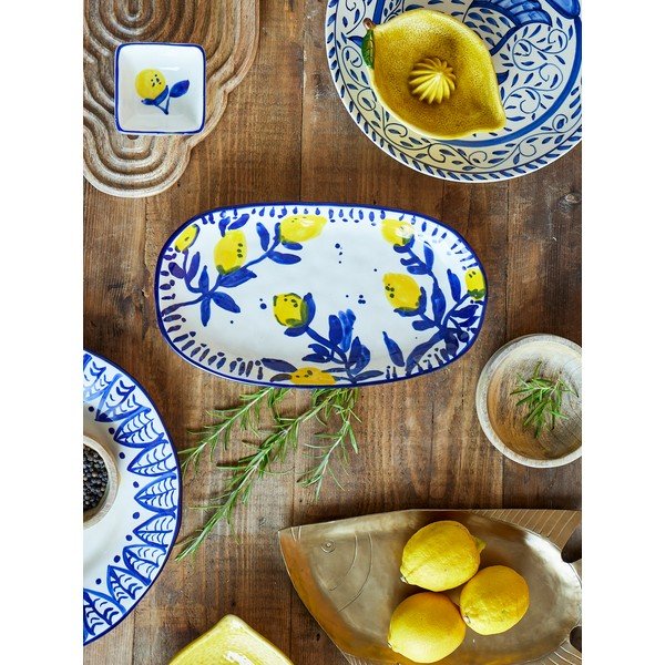 Bijeli/plavi tanjur za serviranje od kamenine Maxima – Bloomingville-image-3