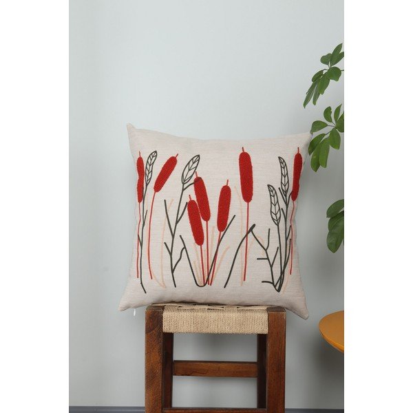 Laneni ukrasni jastuk 43x43 cm Straw – Mioli Decor-image-1