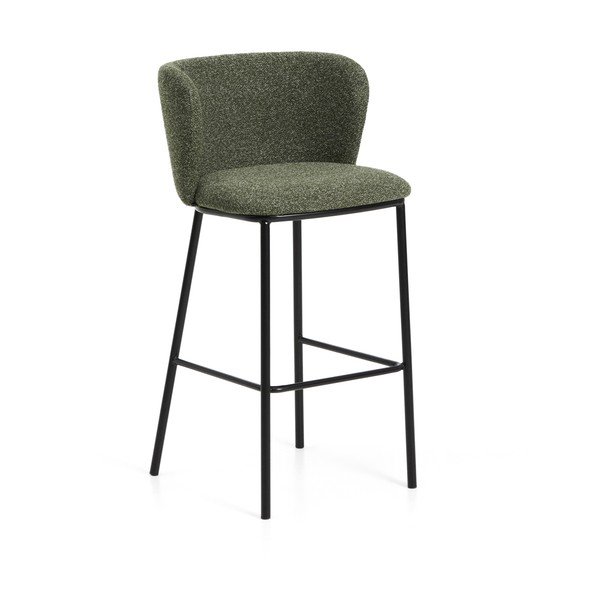 Tamno zelena podstavljena barska stolica (visine sjedala 75 cm) Ciselia – Kave Home