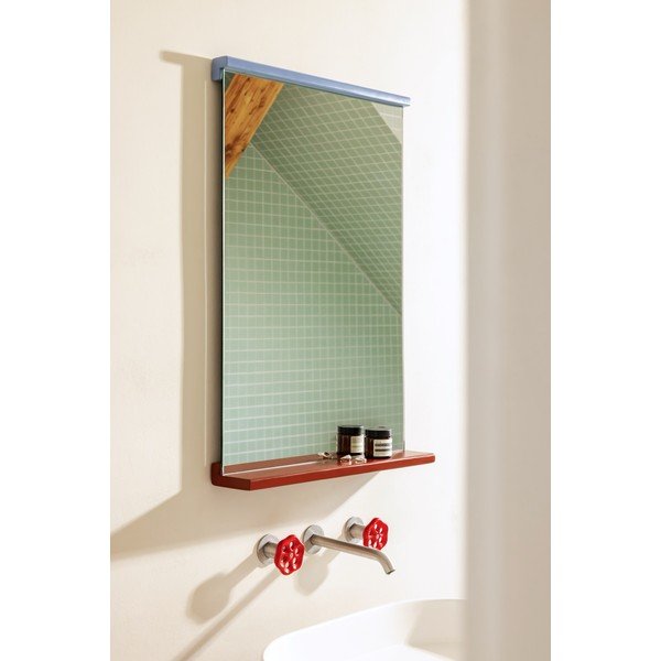 Zidno ogledalo s policom s okvirom od masivnog drveta 50x75 cm Lun – noo.ma-image-1