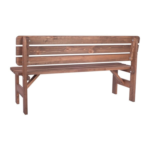 Smeđa vrtna klupa od masivnog drveta Miriam – Rojaplast-image-2