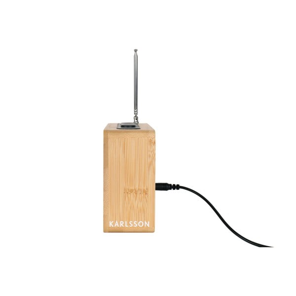 Budilica od bambusa s radijem Karlsson Retro-image-4