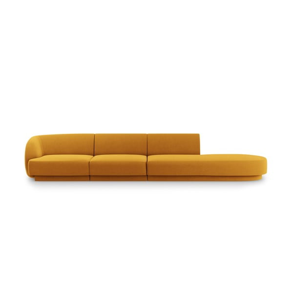Senf žuta baršunasta sofa 302 cm Miley – Micadoni Home