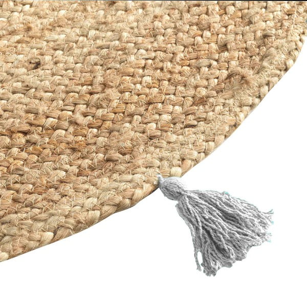 Bijeli/u prirodnoj boji okrugli tepih ø 120 cm Shira – douceur d'intérieur-image-4
