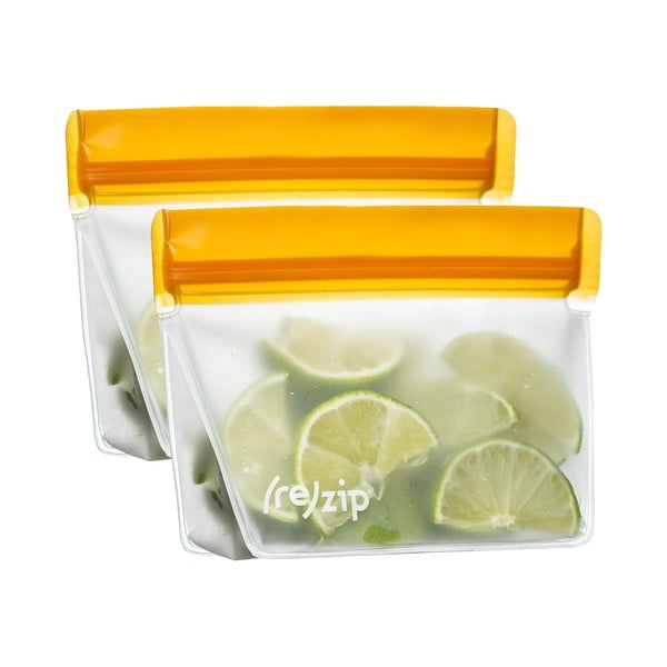Set od 2 narančaste (re)zip vrećice za grickalice Essential, 230 ml