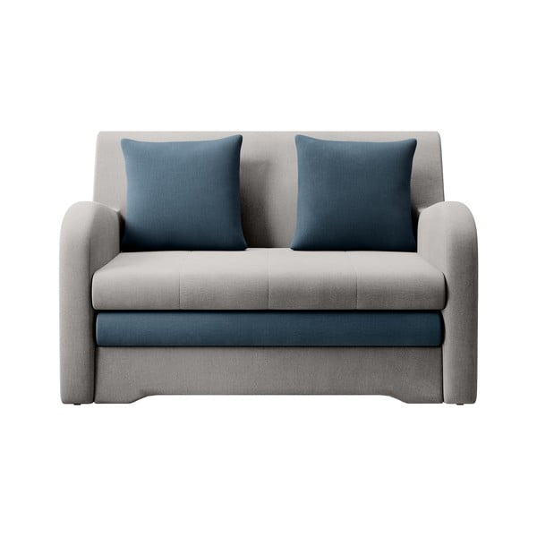 Plava/svijetlo siva baršunasti sklopiva sofa 130 cm Ario – ELTAP