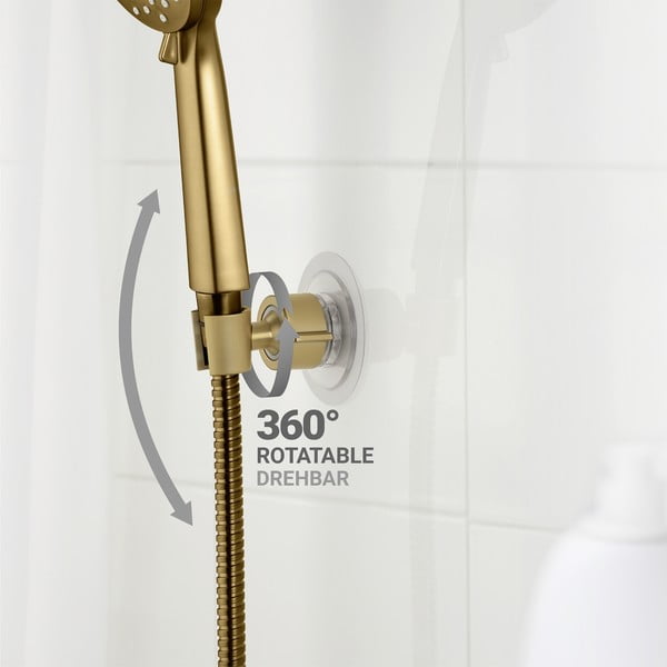 Plastičan držač za tuš glavu u zlatnoj boji s postavljanjem bez bušenja Libertà – Wenko-image-2