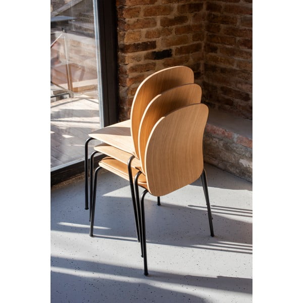 Sklopive blagovaonske stolice u setu 2 kom u dekoru hrasta u prirodnoj boji Book – Gazzda-image-1