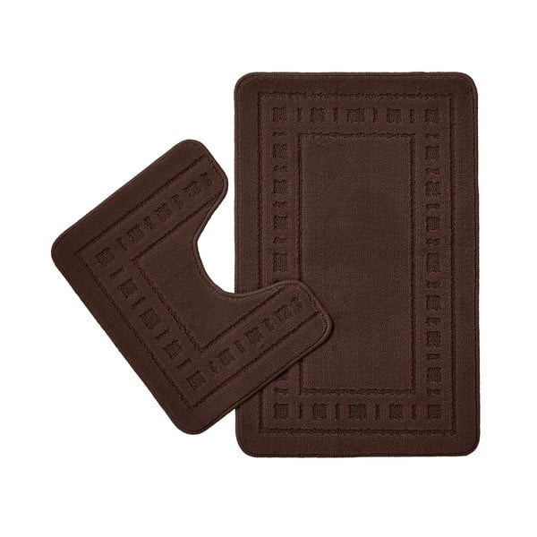 Tamno smeđe kupaonske prostirke u setu 2 kom za WC 50x80 cm Armoni – Catherine Lansfield