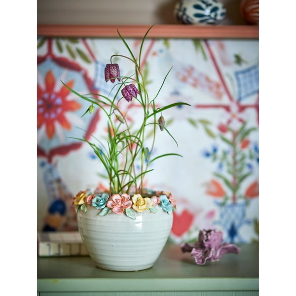 Ručno oslikana ukrasna tegla za cvijeće od kamenine ø 19,5 cm Eanna – Bloomingville-image-1