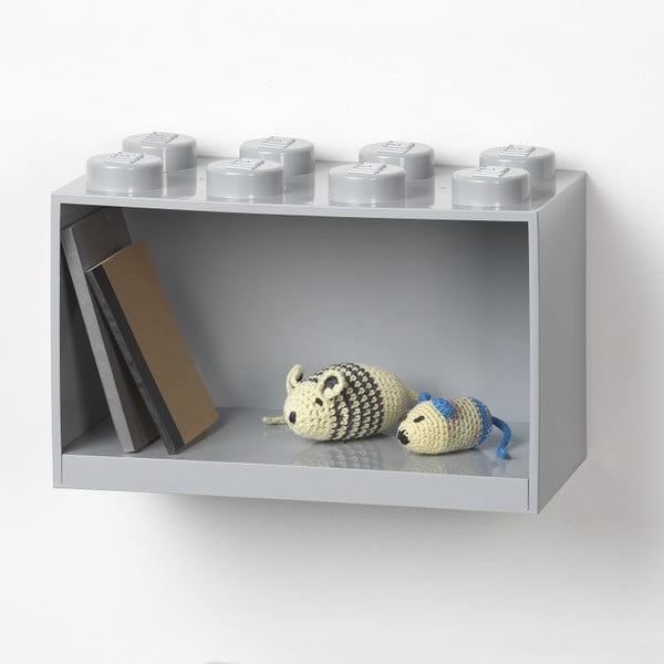 Dječja siva zidna polica LEGO® Brick 8
