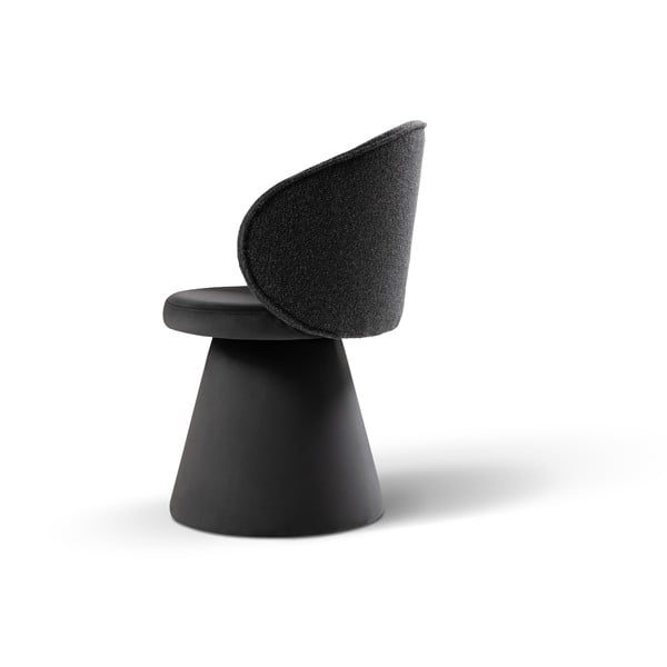 Tamno siva baršunasti fotelja Inez – Micadoni -image-3