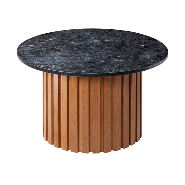 Stolić za kavu od crnog granita s hrastovom bazom RGE Moon, ⌀ 85 cm