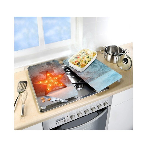 Set od 2 staklena pokrivala za štednjak Wenko Star, 52 x 30 cm-image-1