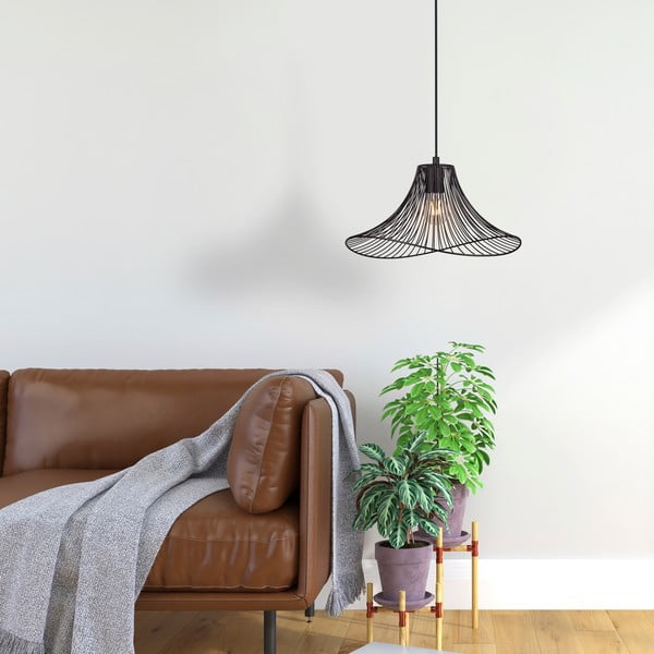 Crna viseća svjetiljka ø 40 cm Wavy – Squid Lighting-image-1