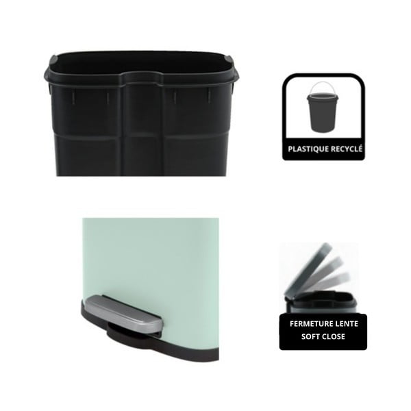 Mentol zelena željezna kanta za smeće s pedalom 5 l   Akira – Spirella-image-2