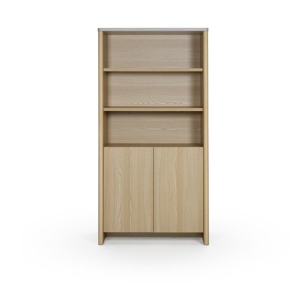 Bijela/u svijetloj prirodnoj boji biblioteka u dekoru hrasta 90x180x48 cm Dore – Marckeric