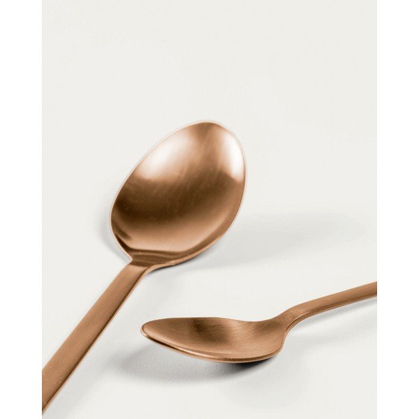 Pribor 16 kom od nehrđajućeg čelika u bakrenoj boji Kelda – Kave Home-image-3