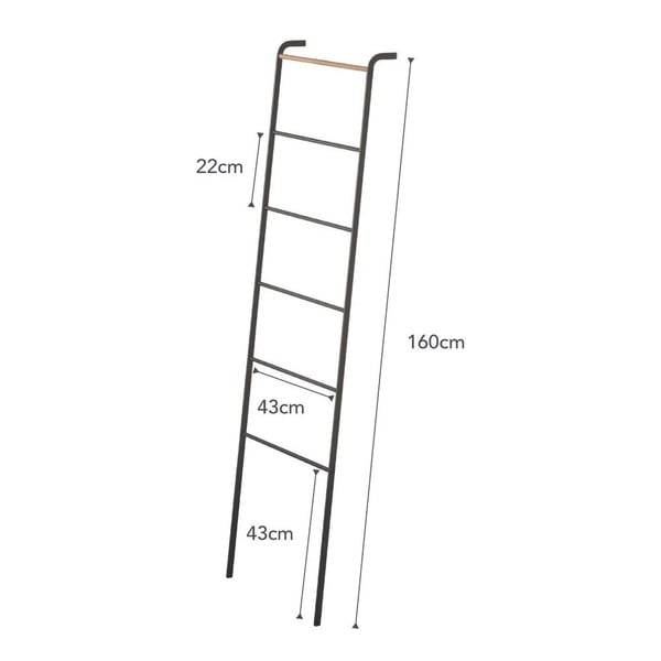 Crne dekorativne ljestve s detaljima od bukovine YAMAZAKI Tower Ladder-image-4