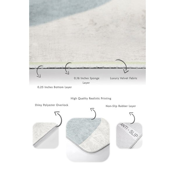 Sive/krem od samta kupaonske prostirke u setu 2 kom 60x100 cm Abstract Shapes – Mila Home-image-3