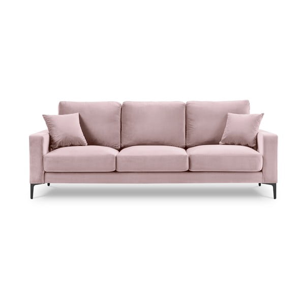 RUžičasti baršunasti kauč Kooko Home Harmony, 220 cm