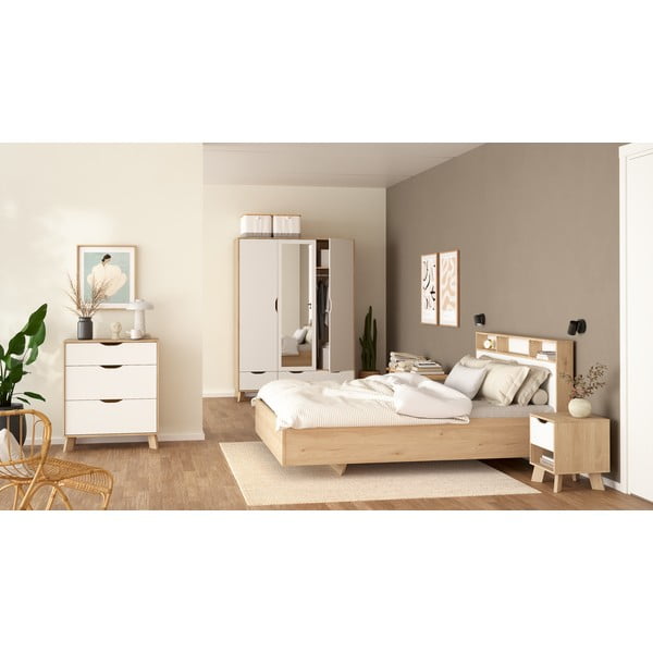 Bijeli/u prirodnoj boji noćni ormarić Ikast – Tvilum-image-2