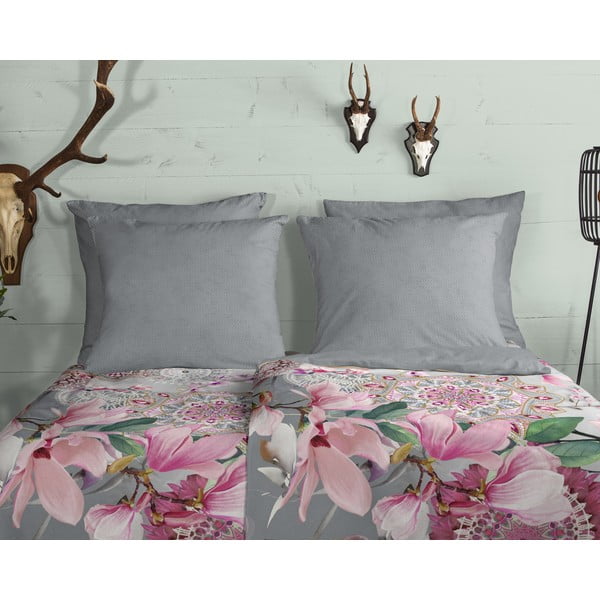 Ružičasto-siva flanel posteljina za krevet za jednu osobu 140x200 cm - HIP-image-2