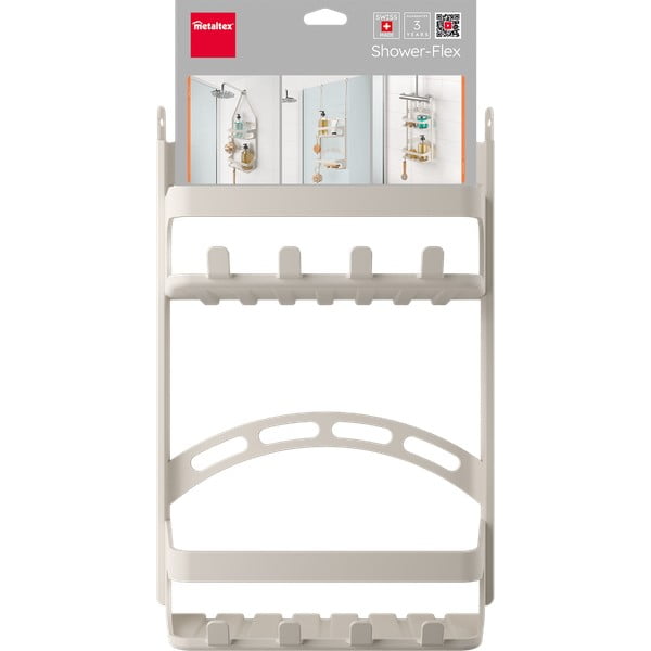 Siva plastična viseća kupaonska polica – Metaltex-image-3