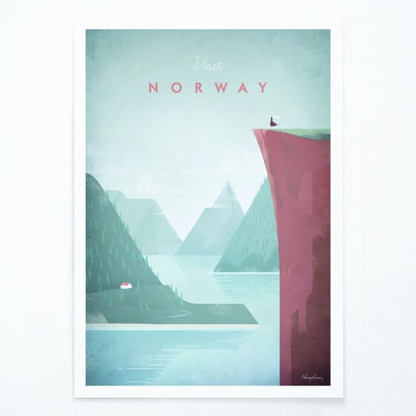 Poster Travelposter Norway, 30 x 40 cm
