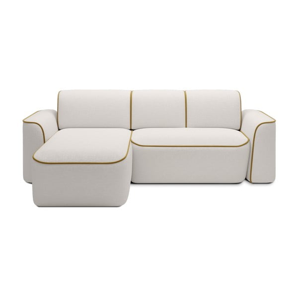 Žuta /krem kutna garnitura od bouclé tkanine (s lijevim kutom/s ležaljkom) Ume – ELTAP