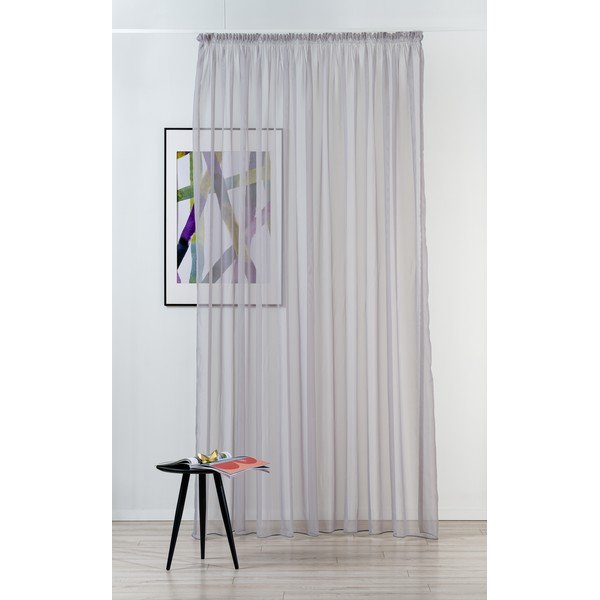 Siva prozirna zavjesa 140x245 cm Voile – Mendola Fabrics-image-2