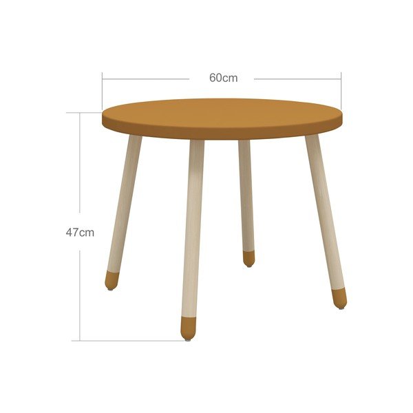 Senf žuti dječji stol Flexa Dots, ø 60 cm-image-2