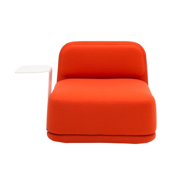 Narančasta fotelja s bijelim metalnim stolom Softline Standby Low + Side Table-image-2