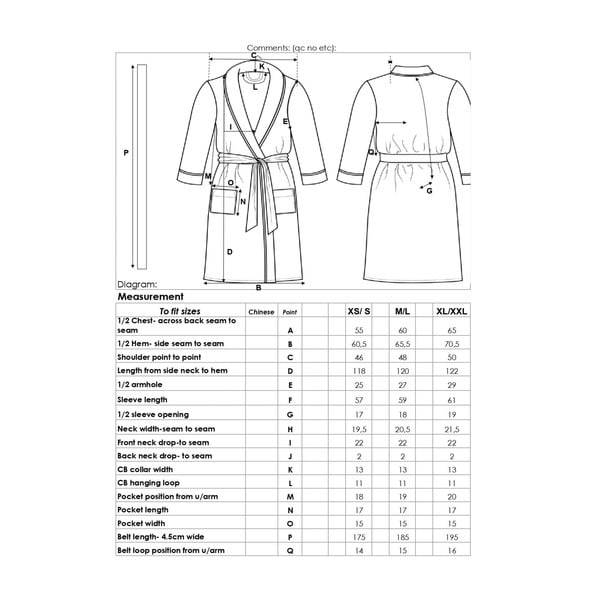 Bijeli pamučan kućni ogrtač XL/XXL Terry – HIP-image-2