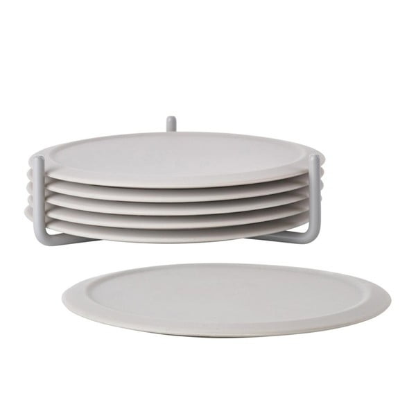 Set od 6 svjetlosivih podmetača za šalicu s držačem Zone Singles-image-2