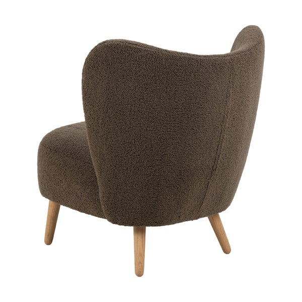 Smeđa fotelja od bouclé tkanine Elmont – Actona-image-3