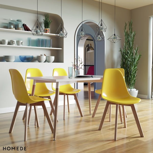 Blagovaonski stol s bijelom pločom stola 80x120 cm Elle – Homede-image-4